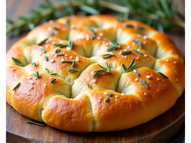 Goudbruine focaccia met rozemarijn en zeezout